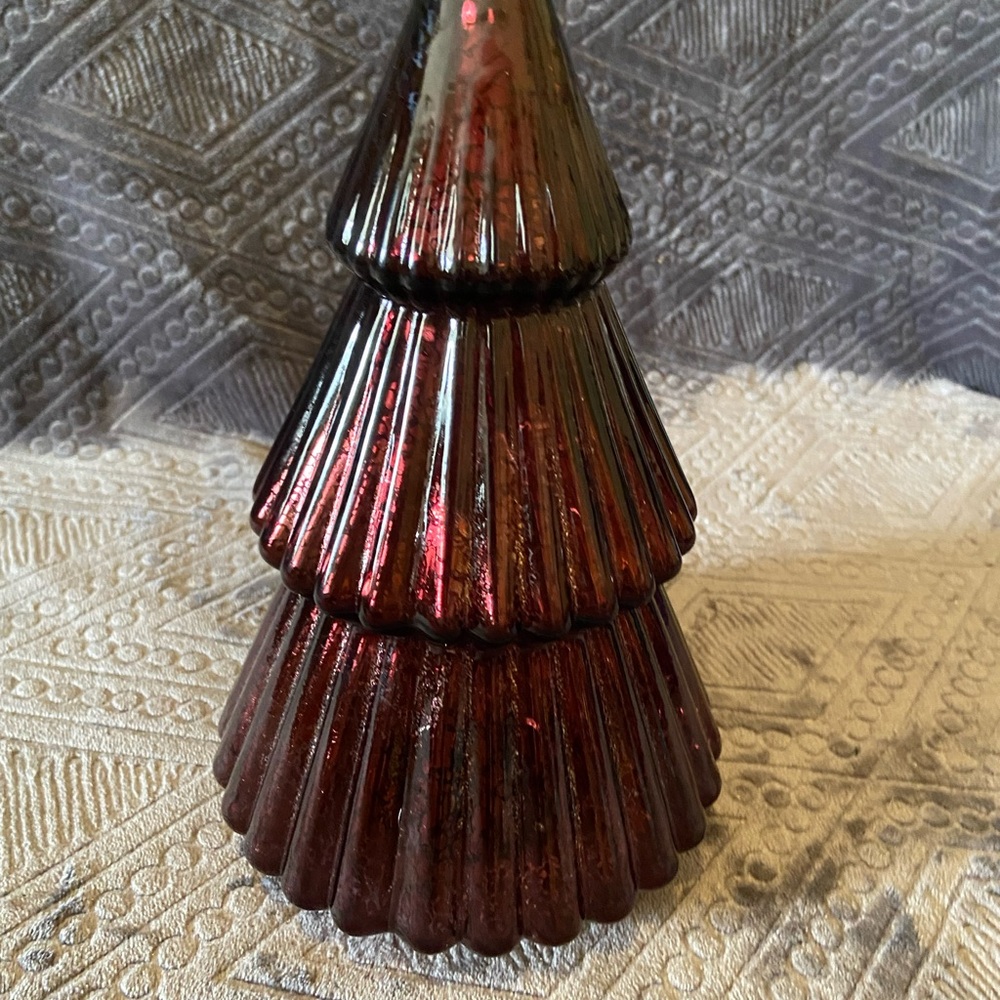 Red Glass Christmas Tree Decor (8 to sell)